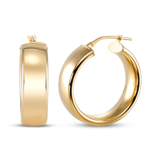 Bold Hoop Earrings 24K Yellow Gold Vermeil Sterling Silver 25mm