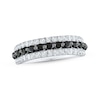 Thumbnail Image 1 of Adore Black & White Diamond Anniversary Ring 1 ct tw 14K White Gold