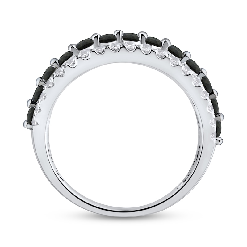 Main Image 2 of Adore Black & White Diamond Anniversary Ring 1 ct tw 14K White Gold