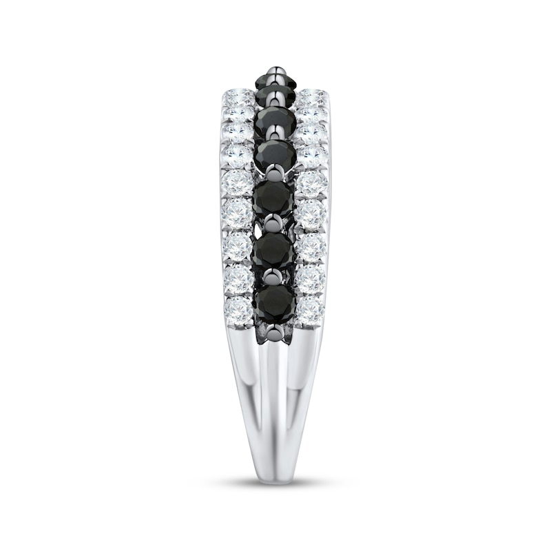Main Image 3 of Adore Black & White Diamond Anniversary Ring 1 ct tw 14K White Gold