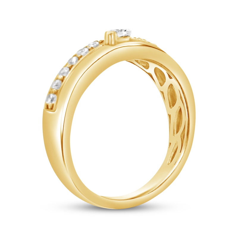 Main Image 2 of Marquise-Cut Lab-Grown Diamond Fashion Ring 1/2 ct tw 24K Yellow Gold Vermeil Sterling Silver