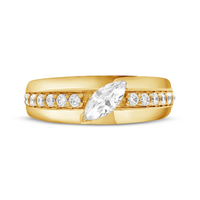 Main Image 3 of Marquise-Cut Lab-Grown Diamond Fashion Ring 1/2 ct tw 24K Yellow Gold Vermeil Sterling Silver