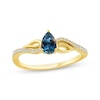 Thumbnail Image 1 of American Blue Sapphire & Diamond Ring 1/15 ct tw 10K Yellow Gold