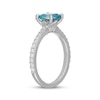 Thumbnail Image 2 of Neil Lane Cushion-Cut Aquamarine & Diamond Engagement Ring 3/8 ct tw 14K White Gold