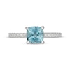 Thumbnail Image 3 of Neil Lane Cushion-Cut Aquamarine & Diamond Engagement Ring 3/8 ct tw 14K White Gold