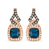 Thumbnail Image 2 of Le Vian Cushion-Cut London Blue Topaz Drop Earrings 7/8 ct tw Diamonds 14K Strawberry Gold