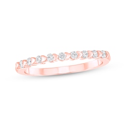 Adore Diamond Hearts Anniversary Ring 1/5 ct tw 10K Rose Gold