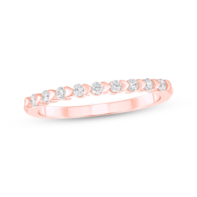 Main Image 1 of Adore Diamond Hearts Anniversary Ring 1/5 ct tw 10K Rose Gold