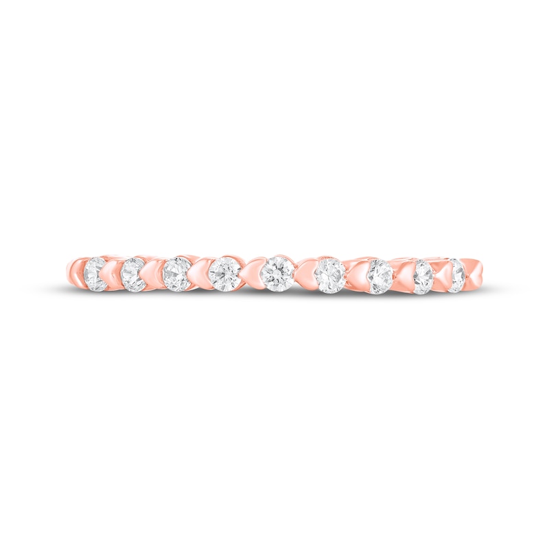 Main Image 3 of Adore Diamond Hearts Anniversary Ring 1/5 ct tw 10K Rose Gold