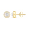 Thumbnail Image 3 of Diamond Halo Stud Earrings 1/4 ct tw 10K Yellow Gold
