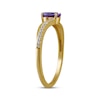Thumbnail Image 2 of Oval-Cut Lab-Created Alexandrite & White Lab-Created Sapphire Ring 10K Yellow Gold