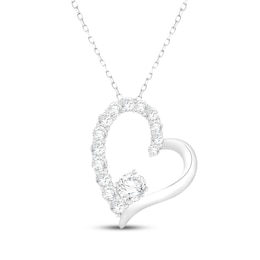 KAY Lab-Grown Diamonds Tilted Heart Necklace 1/2 ct tw Sterling Silver