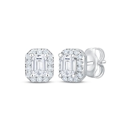 KAY Lab-Grown Diamonds Emerald-Cut Octagon Frame Stud Earrings 5/8 ct tw 10K White Gold