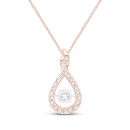 Unstoppable Love Lab-Grown Diamond Twist Frame Necklace 1/3 ct tw 10K Rose Gold 19"