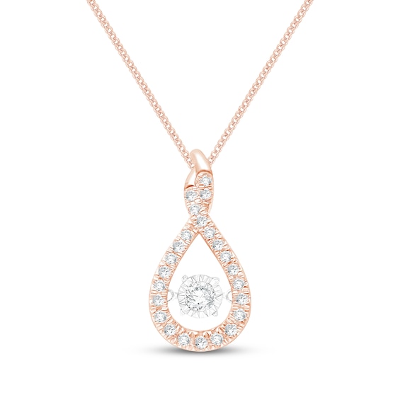 Unstoppable Love Lab-Grown Diamond Twist Frame Necklace 1/3 ct tw 10K Rose Gold 19"