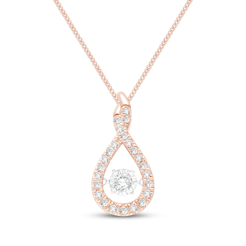 Main Image 1 of Unstoppable Love Lab-Grown Diamond Twist Frame Necklace 1/3 ct tw 10K Rose Gold 19"