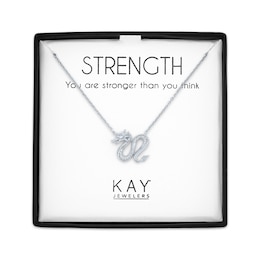 Dragon Necklace with Diamonds Sterling Silver 18"
