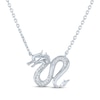 Thumbnail Image 2 of Dragon Necklace with Diamonds Sterling Silver 18"