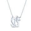 Thumbnail Image 4 of Dragon Necklace with Diamonds Sterling Silver 18"