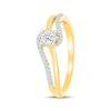 Thumbnail Image 2 of Diamond Split Shank Promise Ring 1/6 ct tw 24K Yellow Gold Vermeil Sterling Silver
