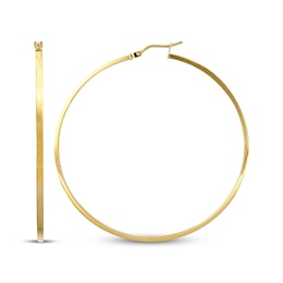 Tube Hoop Earrings 10K Yellow Gold 53mm