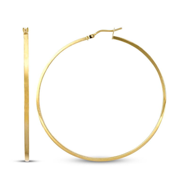 Main Image 1 of Tube Hoop Earrings 10K Yellow Gold 53mm