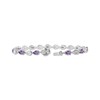 Thumbnail Image 2 of Pear-Shaped Amethyst & White Lab-Created Sapphire Bracelet Sterling Silver 7.5"