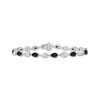 Thumbnail Image 1 of Pear-Shaped Black Onyx & White Lab-Created Sapphire Bracelet Sterling Silver 7.5"