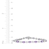 Thumbnail Image 3 of Oval-Cut Amethyst & White Lab-Created Sapphire Bracelet Sterling Silver 7.5"