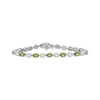 Thumbnail Image 1 of Oval-Cut Peridot & White Lab-Created Sapphire Bracelet Sterling Silver 7.5"