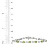 Thumbnail Image 3 of Oval-Cut Peridot & White Lab-Created Sapphire Bracelet Sterling Silver 7.5"