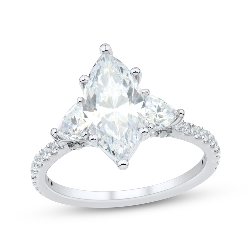 Main Image 1 of Memories Moments Magic Marquise-Cut Lab-Grown Diamond Three-Stone Engagement Ring 2-3/4 ct tw 14K White Gold
