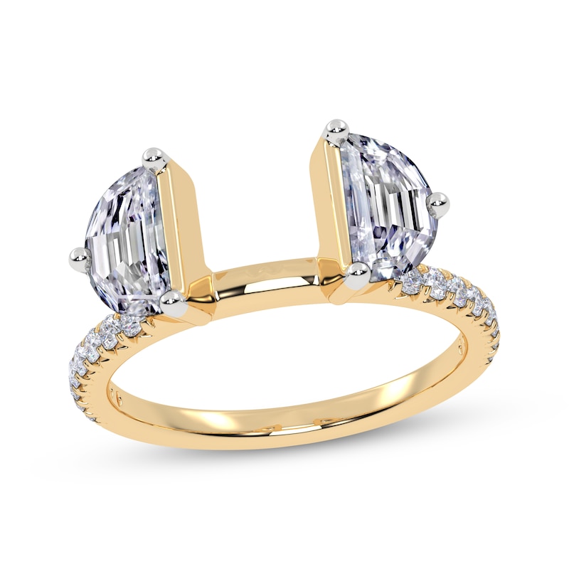 Main Image 1 of Adore Lab-Grown Diamonds Half Moon-Shaped Enhancer Ring 1-1/8 ct tw 14K Yellow Gold