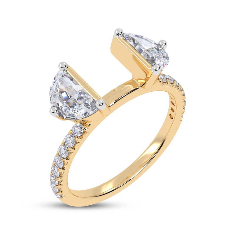Main Image 2 of Adore Lab-Grown Diamonds Half Moon-Shaped Enhancer Ring 1-1/8 ct tw 14K Yellow Gold