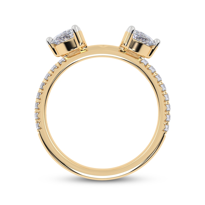 Main Image 3 of Adore Lab-Grown Diamonds Half Moon-Shaped Enhancer Ring 1-1/8 ct tw 14K Yellow Gold