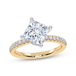 Adore Lab-Grown Diamonds Certified Tilted Princess-Cut Engagement Ring 1-3/4 ct tw 14K Yellow Gold