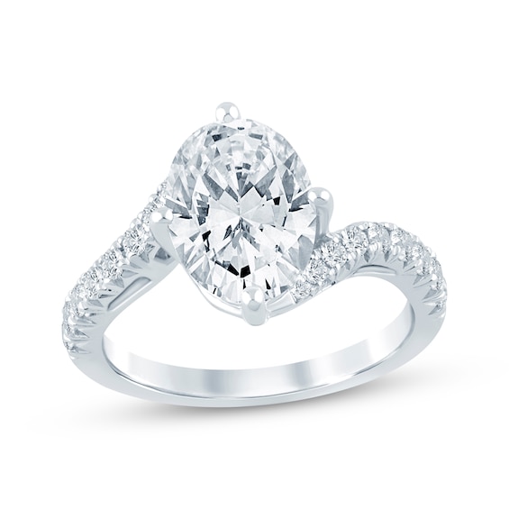Adore Lab-Grown Diamonds Certified Oval-Cut Bypass Engagement Ring 3-1/3 ct tw 14K White Gold