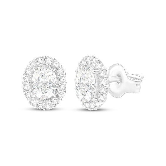 KAY Lab-Grown Diamonds Oval-Cut Halo Stud Earrings 8 ct tw 14K White Gold