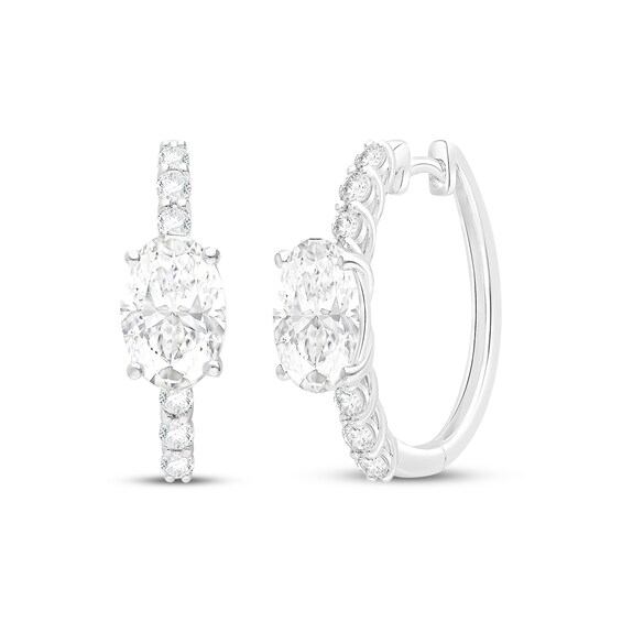 KAY Lab-Grown Diamonds Oval-Cut Hoop Earrings 7 ct tw 14K White Gold
