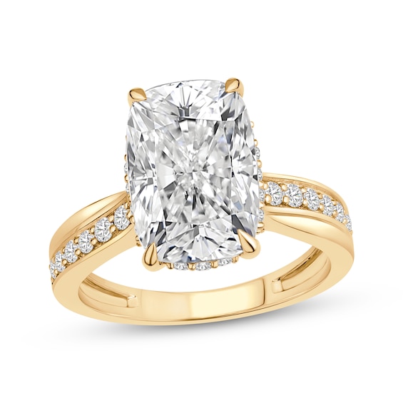 Adore Lab-Grown Diamonds Certified Cushion-Cut Hidden Halo Engagement Ring 6-1/2 ct tw 14K Yellow Gold