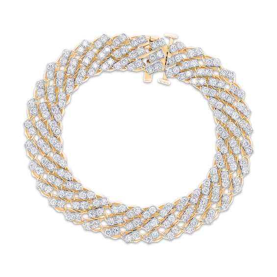 KAY Lab-Grown Diamonds Wide Fashion Bracelet 5 ct tw 24K Yellow Gold-Plated Sterling Silver 7"