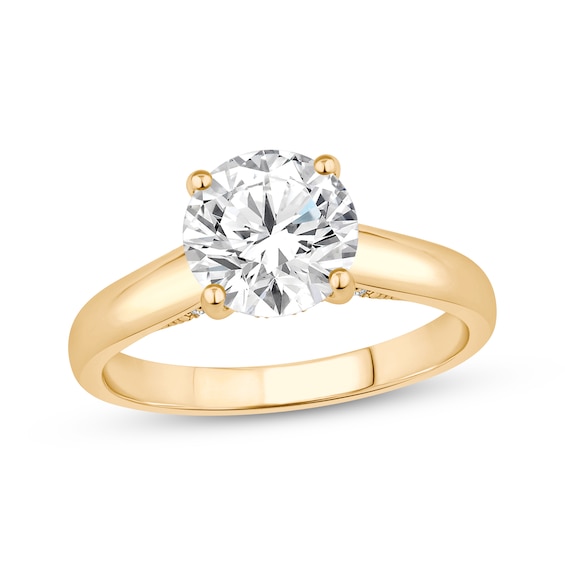 Adore Lab-Grown Diamonds Certified Round-Cut Solitaire Plus Engagement Ring 2-1/4 ct tw 14K Yellow Gold (F/VS2)