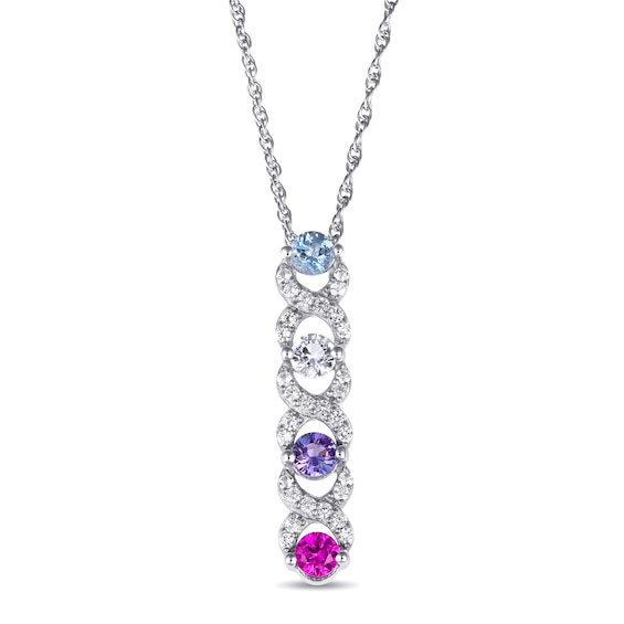Birthstone Family & Mother's Necklace (2-4 Stones)