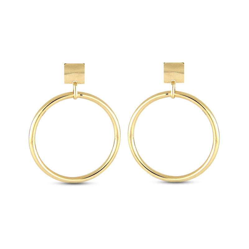 Circle Drop Earrings 14K Yellow Gold
