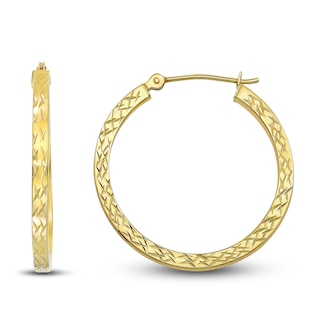 Square Hoop Earrings 14K Yellow Gold 25mm | Kay Outlet