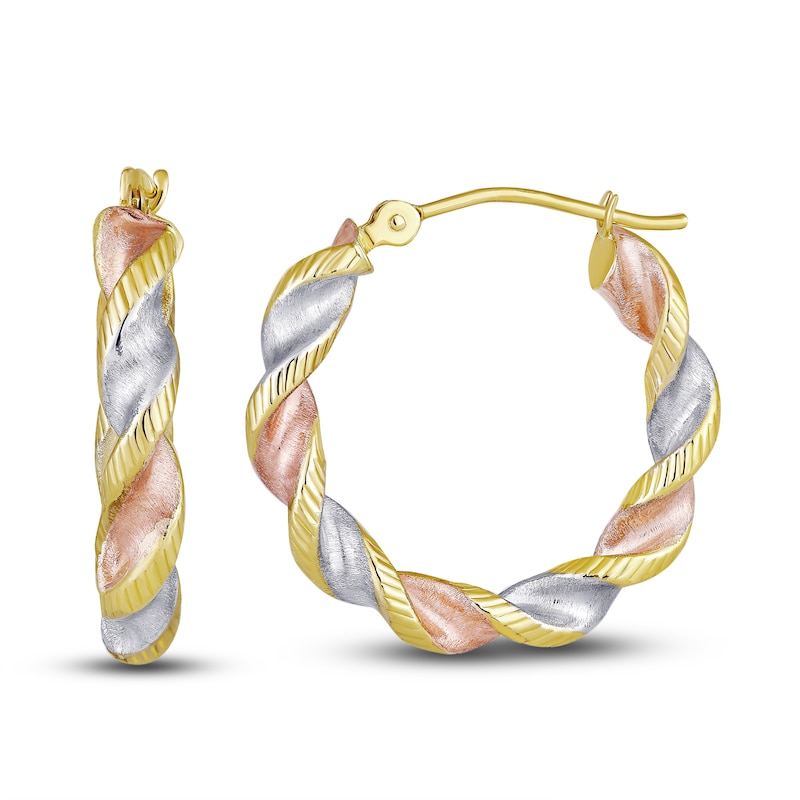 Main Image 1 of Twist Hoop Earrings 14K Yellow Gold 20mm