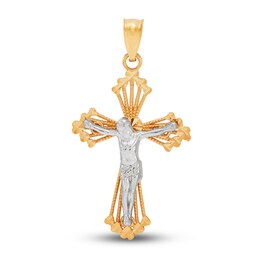 Crucifix Pendant 14K Two-Tone Gold