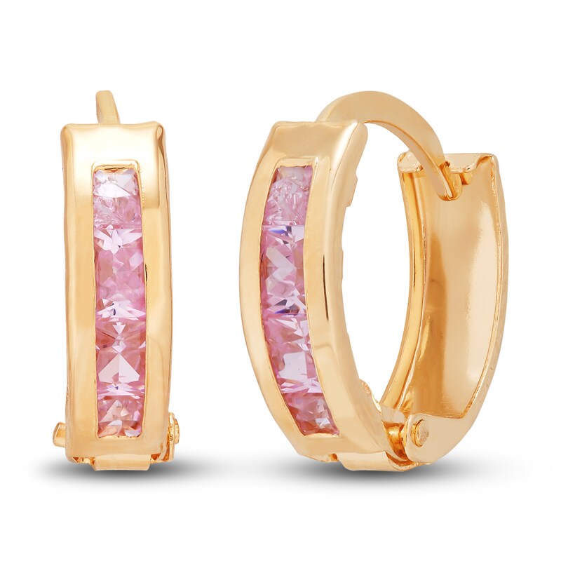 Pink CZ hook earrings Pink CZ hook earrings
