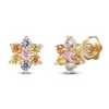 Thumbnail Image 0 of Children's Pink, Blue, Champagne & Green Cubic Zirconia Stud Earrings 14K Yellow Gold