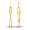 Paperclip Dangle Earrings 10K Yellow Gold